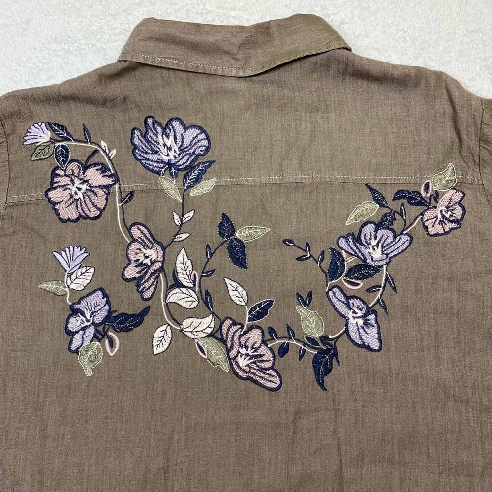 Westport Button Down Embroidered Long Sleeve Top